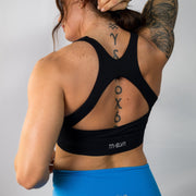 Open Back Black Sports Bra - TN-ELVN Clothing 