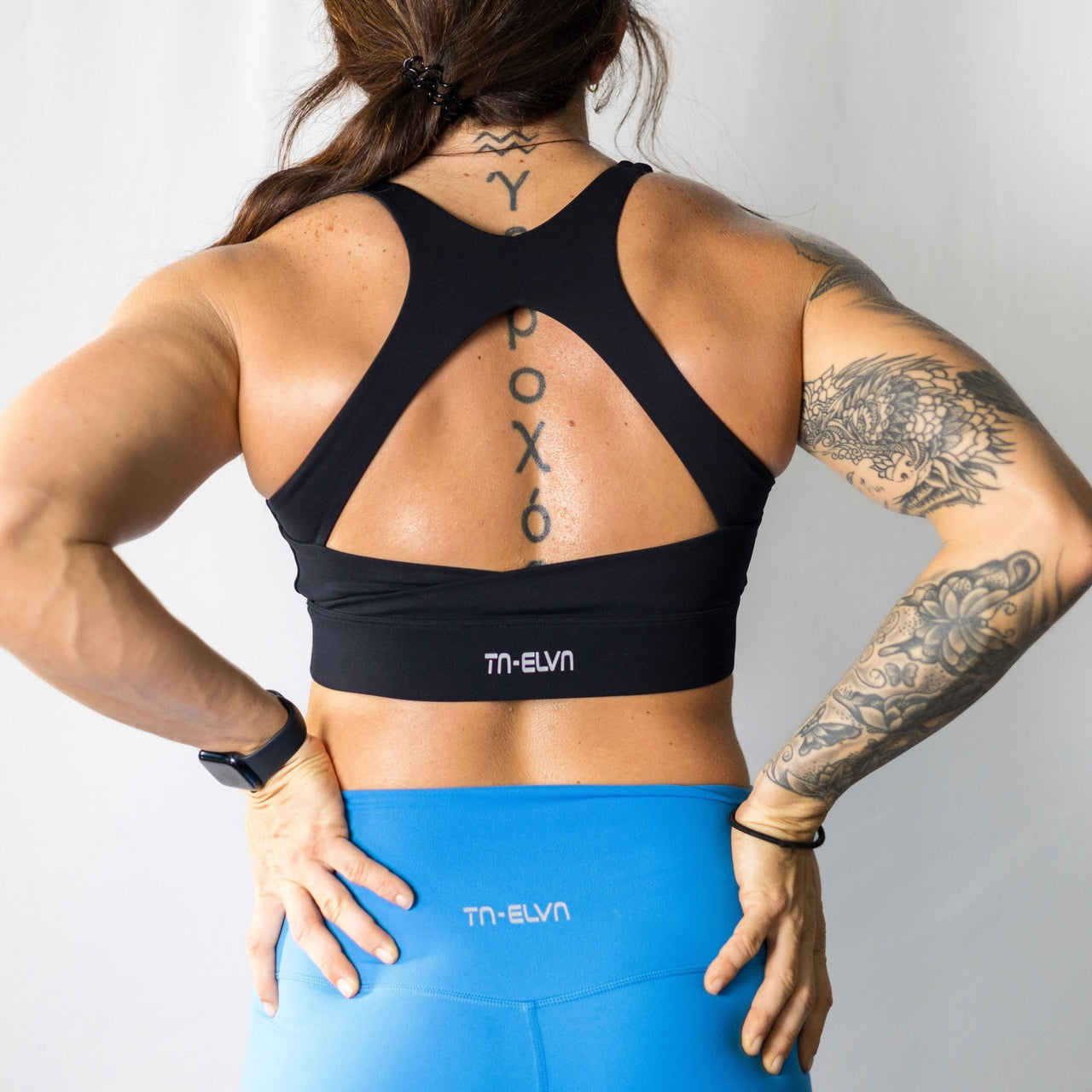 Open Back Black Sports Bra - TN-ELVN Clothing 