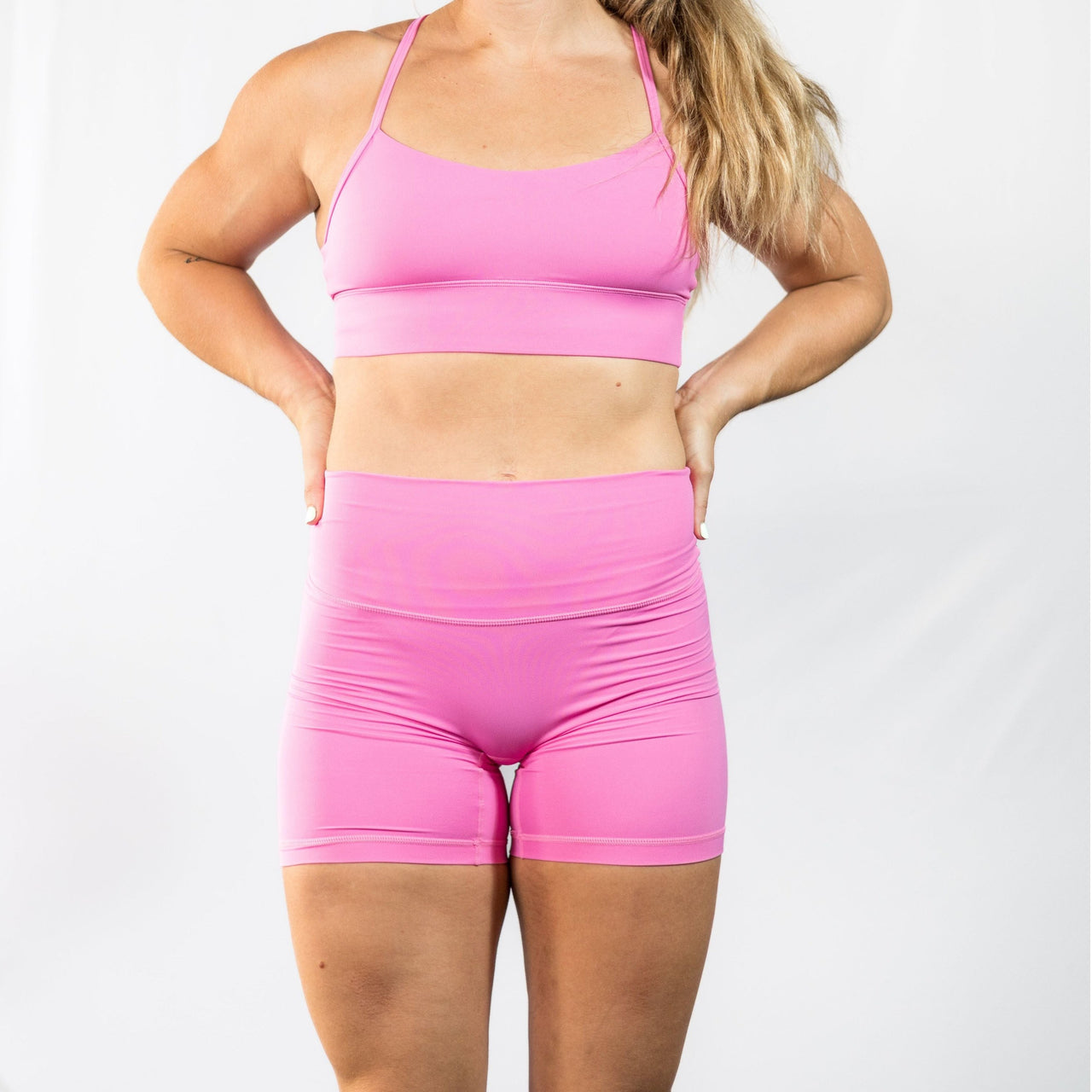 5in High Waisted Bubble Pop Pink Shorts - TN-ELVN Clothing 