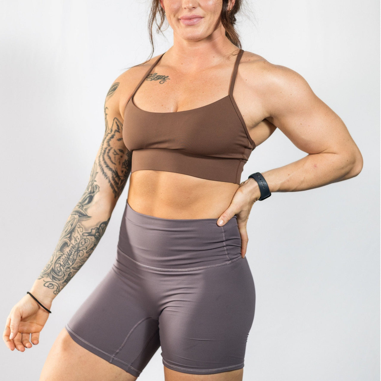 Y Y Y Brown Sports Bra - TN-ELVN Clothing 