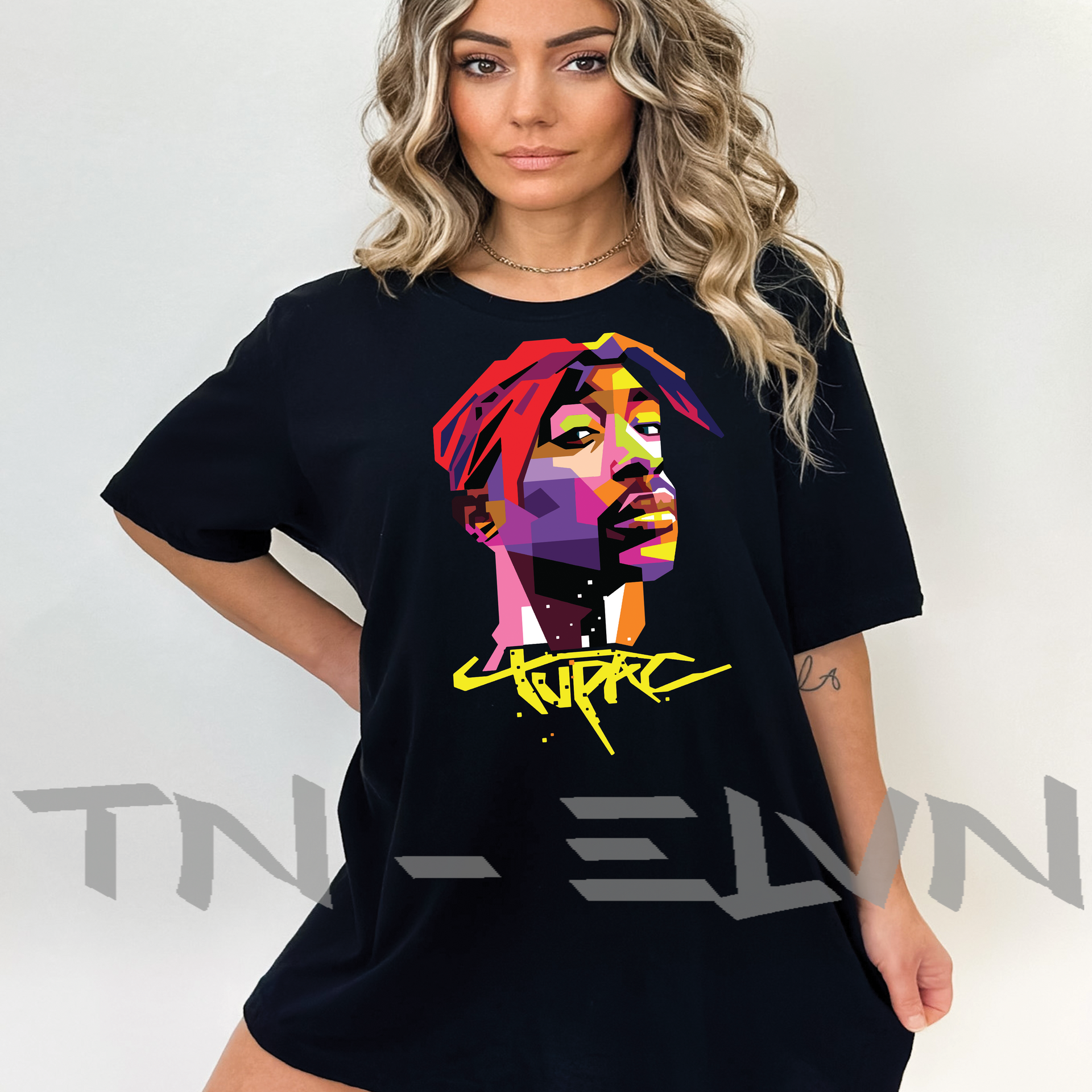 Tupac Multi Color. Bella + Canvas Tee - TN-ELVN Clothing 