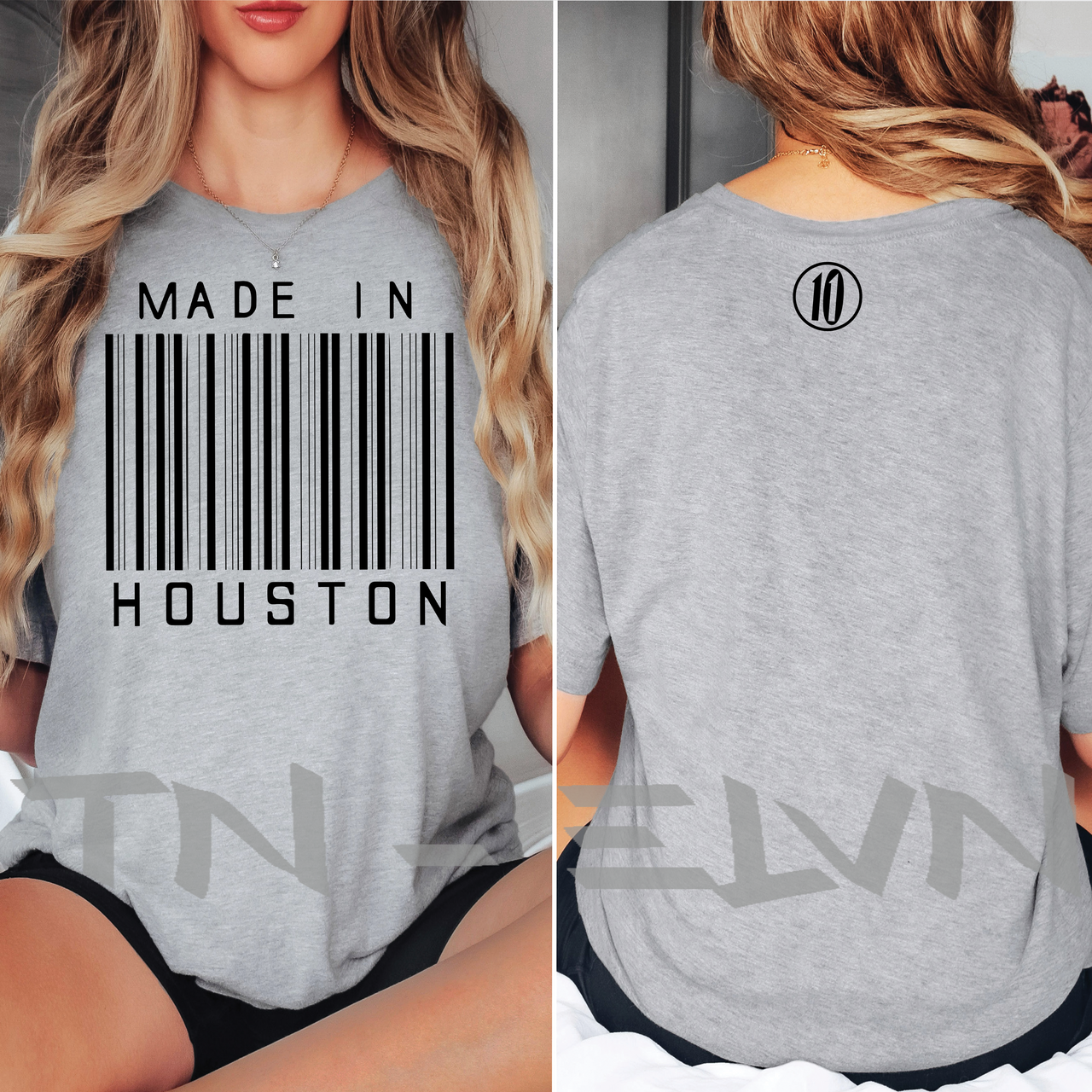 Made in Houston Bar Code. Bella + Canvas Tee - TN-ELVN Clothing 