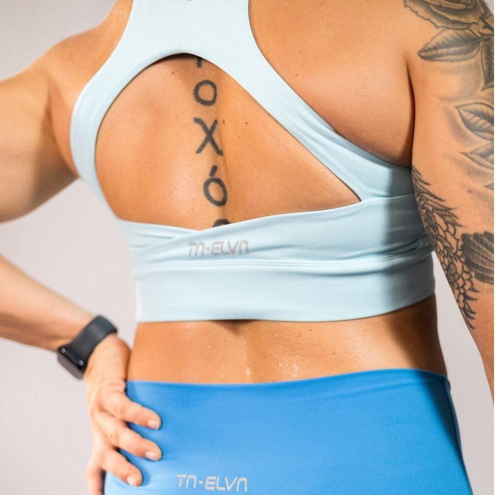 Open Back Baby Blue Sports Bra - TN-ELVN Clothing 